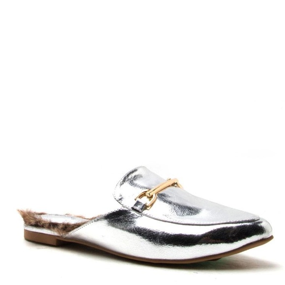 Shoes - Last Pair Sale! Silver Mules Size 9